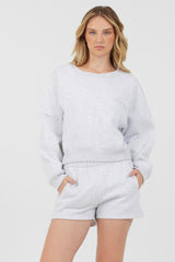 Vintage Havana Hoodies | Women Grey Icicle Essential Fleece Crewneck Grey Icicle