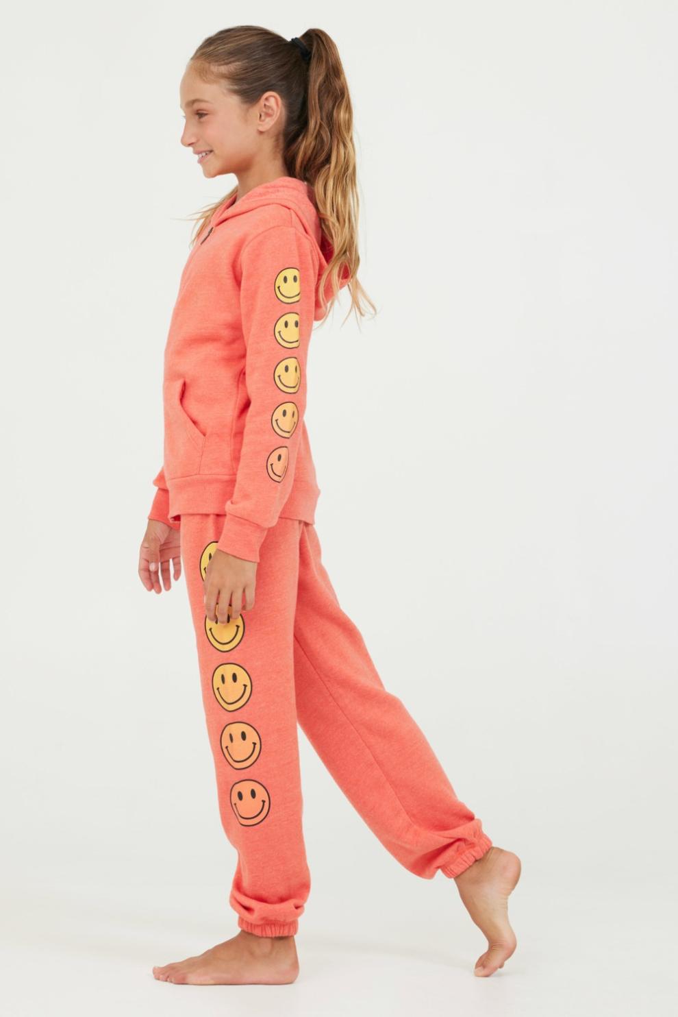 Vintage Havana Hoodies | Women Smiley Sleeve Zip Hoodie