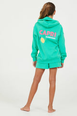 Vintage Havana Hoodies | Women Surf Green Oversized Capri Zip Up Hoodie Surf Green