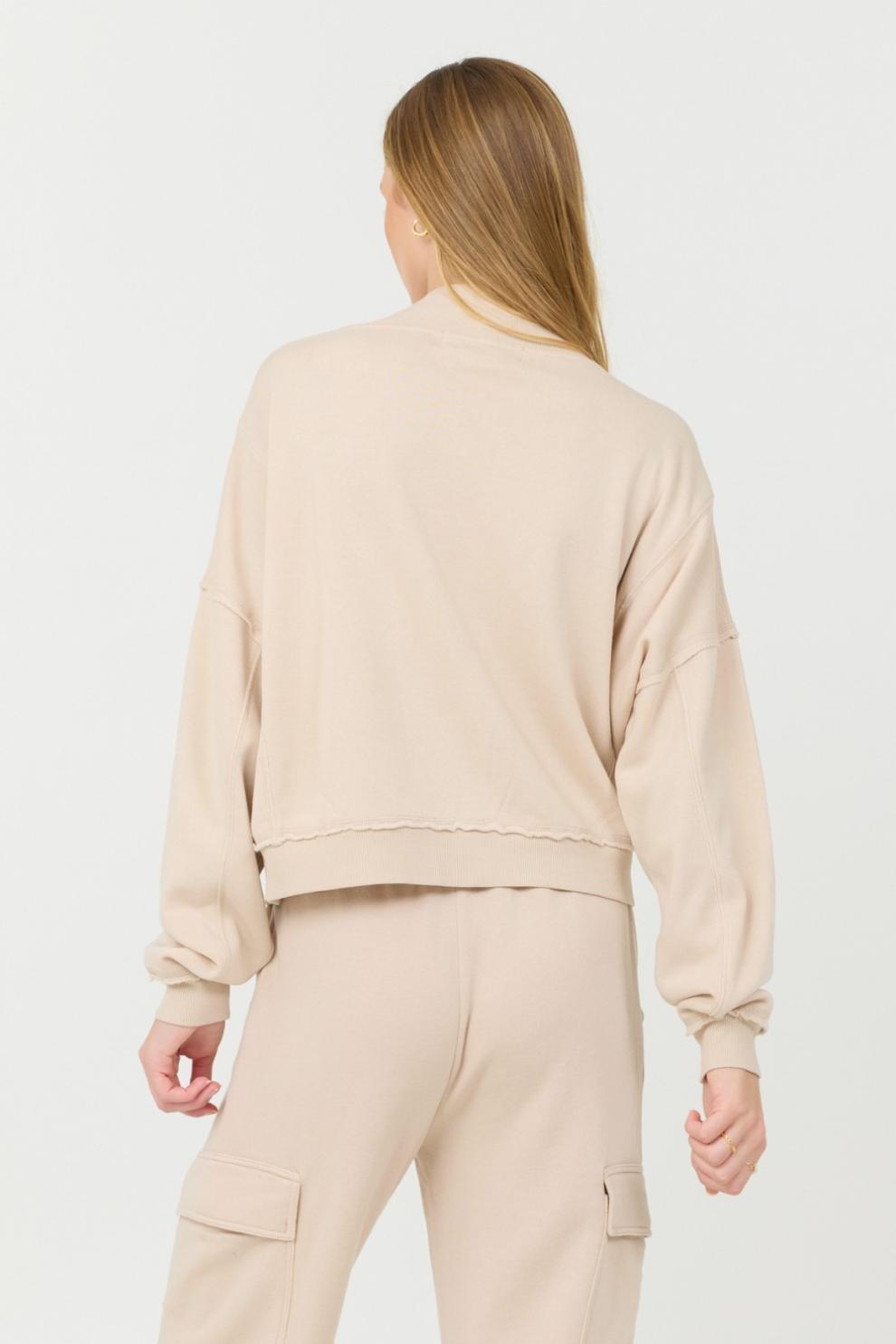 Vintage Havana Hoodies | Women Vanilla Cream Cashmere Fleece Quarter Zip Vanilla Cream