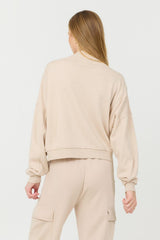 Vintage Havana Hoodies | Women Vanilla Cream Cashmere Fleece Quarter Zip Vanilla Cream