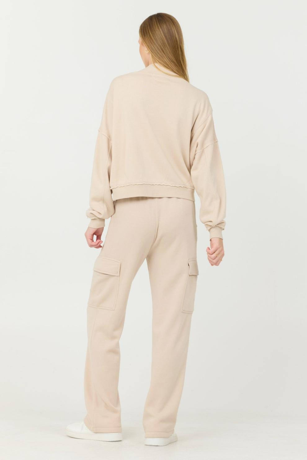 Vintage Havana Hoodies | Women Vanilla Cream Cashmere Fleece Quarter Zip Vanilla Cream