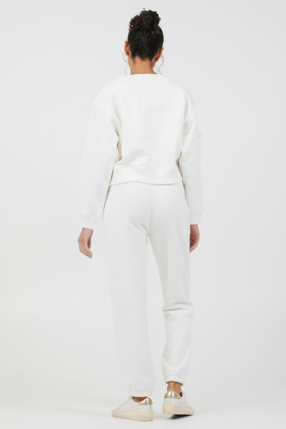 Vintage Havana Hoodies | Women White Essential Fleece Crewneck White