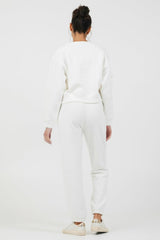 Vintage Havana Hoodies | Women White Essential Fleece Crewneck White