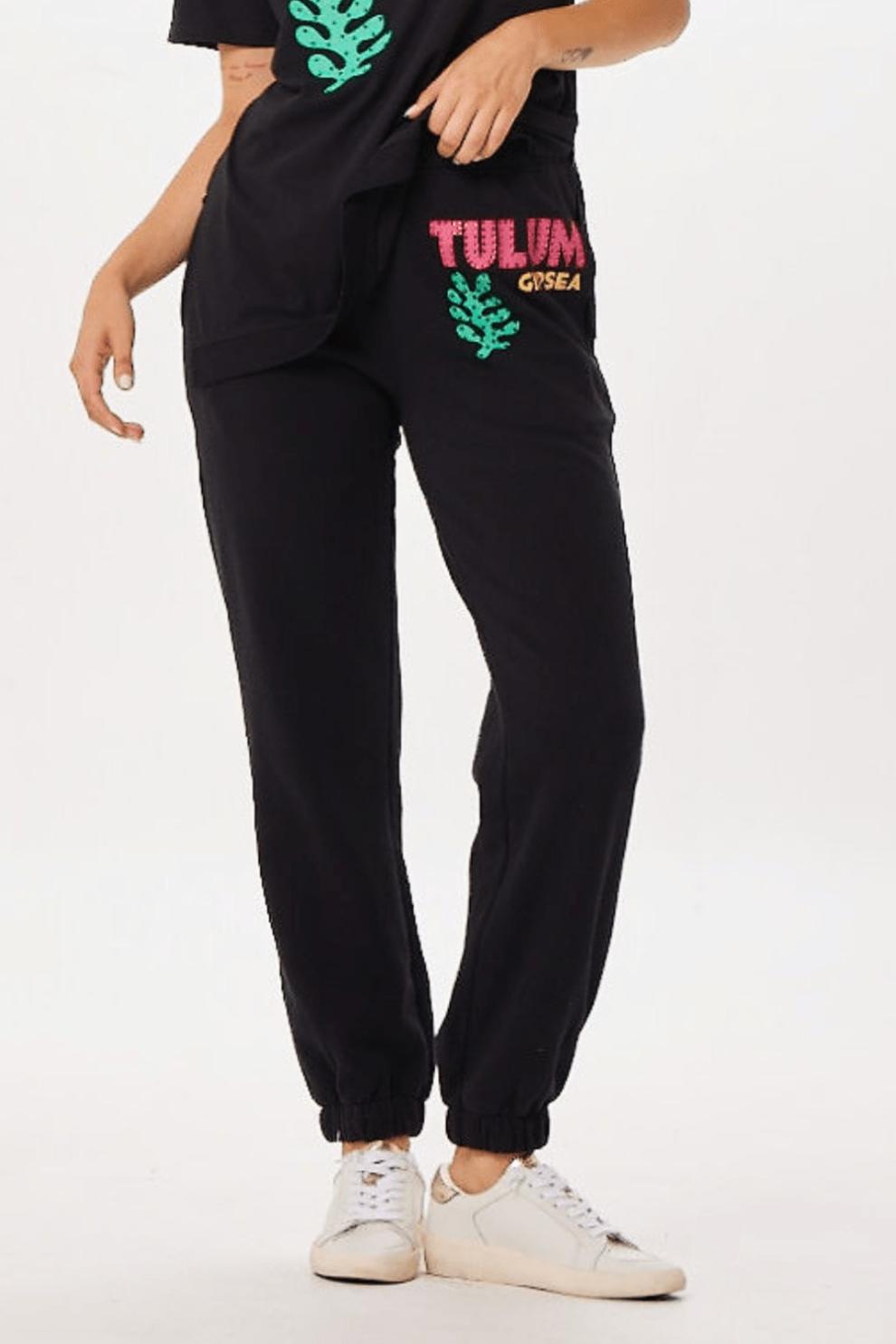 Vintage Havana Joggers | Women Black Tulum Jet Setter Surf Wash Jogger Black