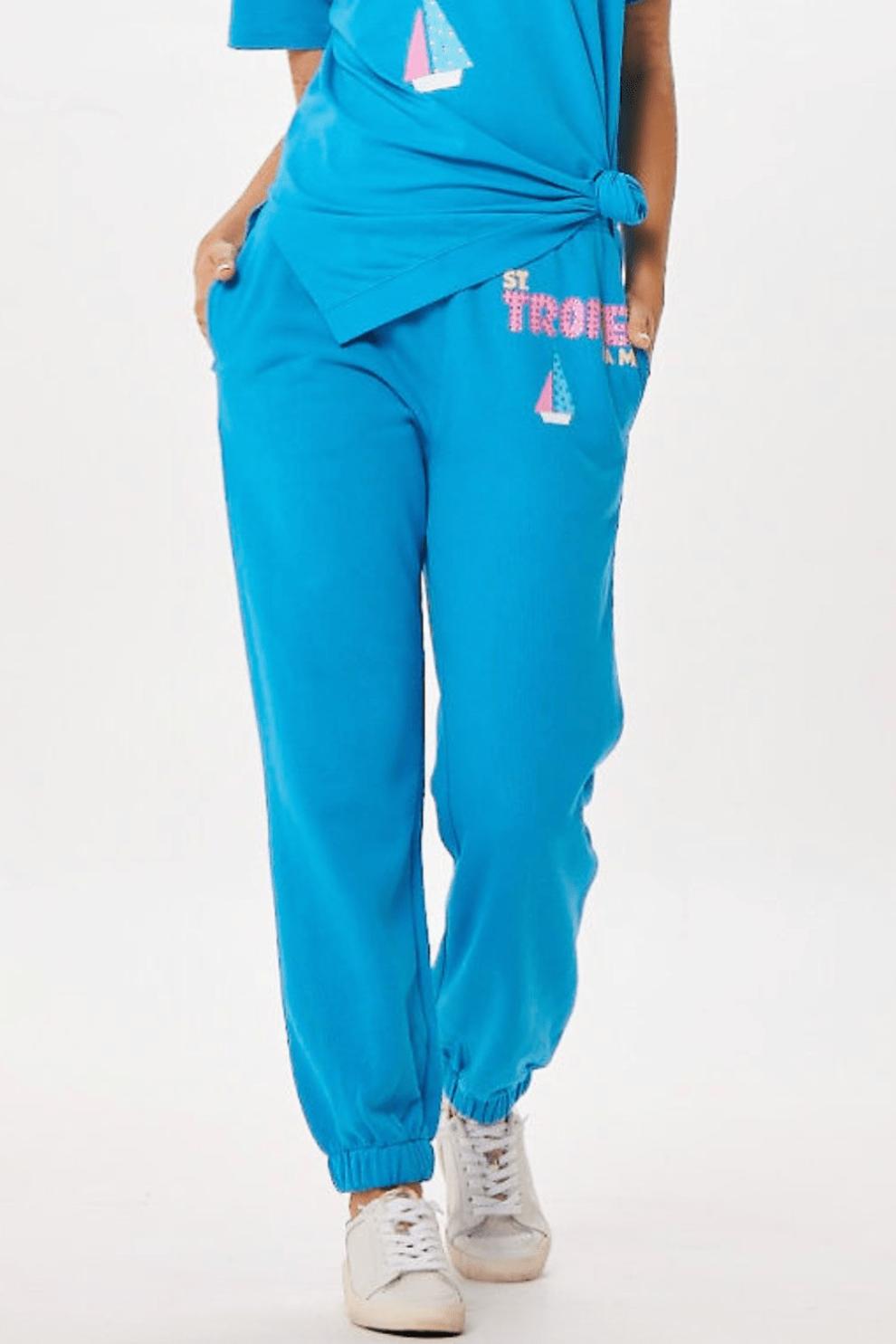 Vintage Havana Joggers | Women Bright Blue St. Tropez Jet Setter Surf Wash Jogger Bright Blue
