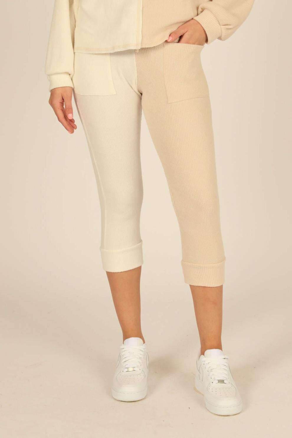 Vintage Havana Joggers | Women Brushed Hacci Rib Split Jogger