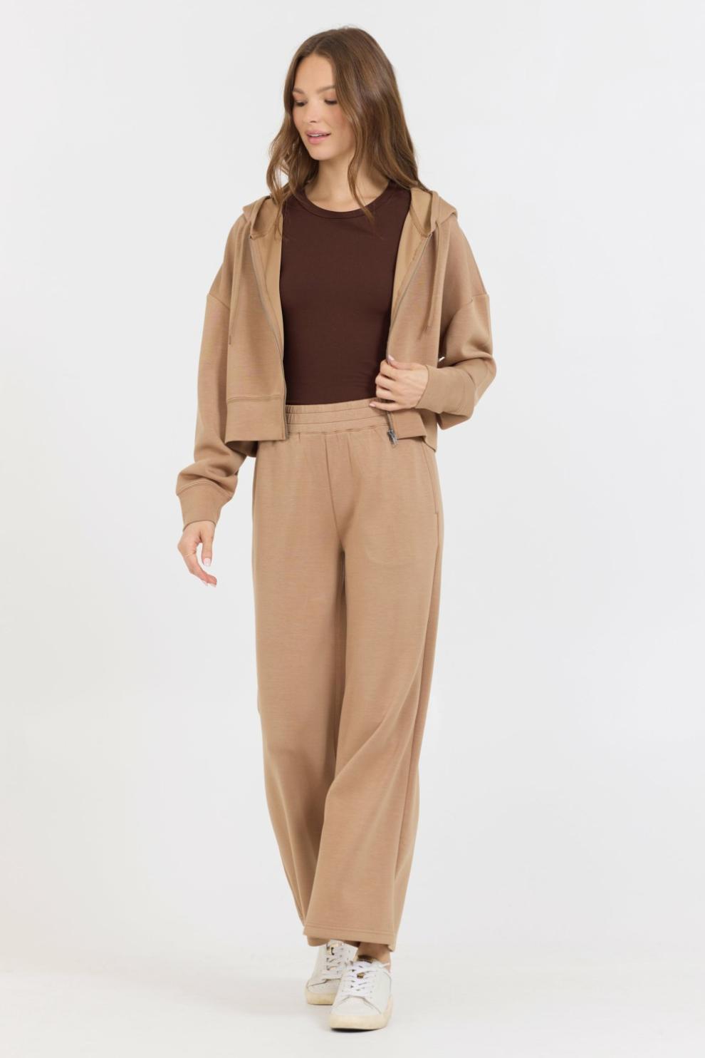 Vintage Havana Joggers | Women Caramel Cloud Fleece Flare Pant Caramel