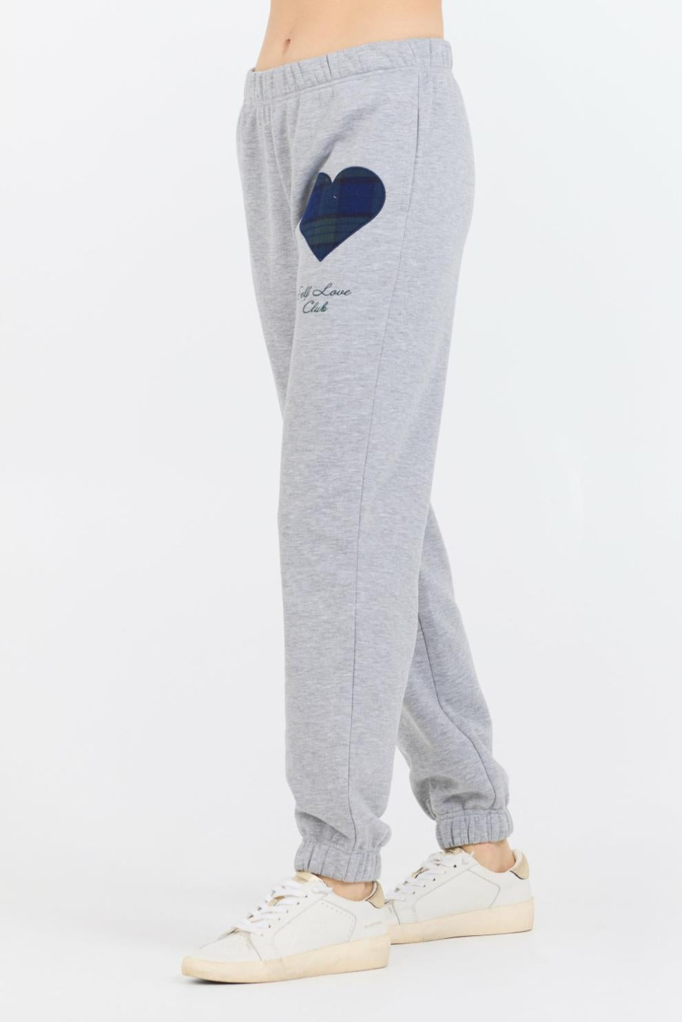 Vintage Havana Joggers | Women Heather Grey Essential Fleece Jogger W/ Self Love Club Jogger Heather Grey