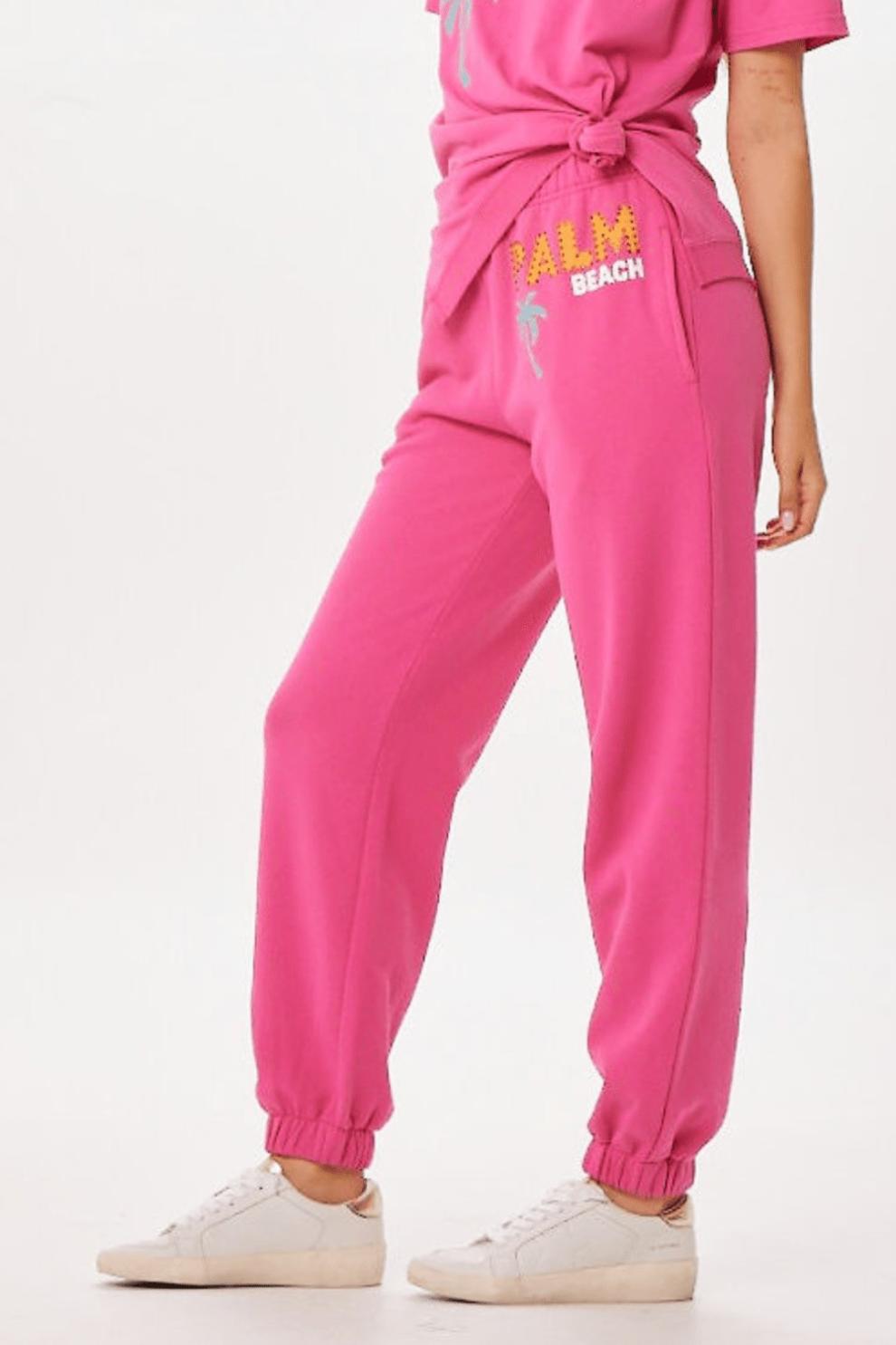 Vintage Havana Joggers | Women Hot Pink Palm Beach Jet Setter Surf Wash Jogger Hot Pink
