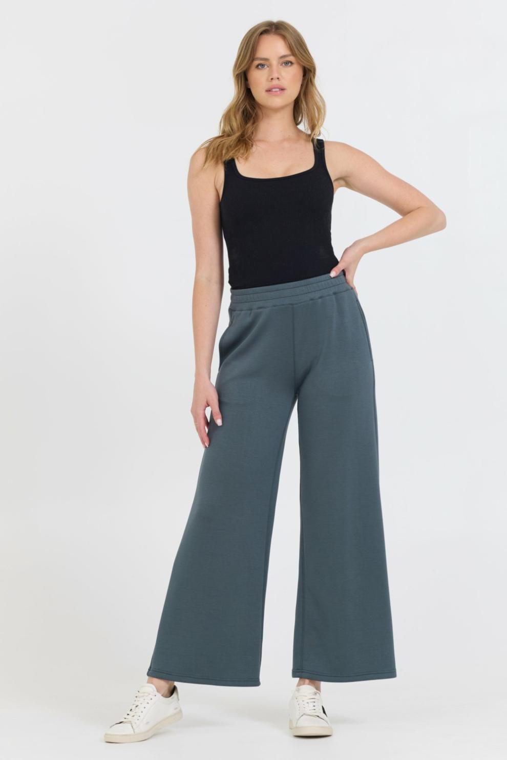 Vintage Havana Joggers | Women Mountain Grey Cloud Fleece Flare Pant Grey