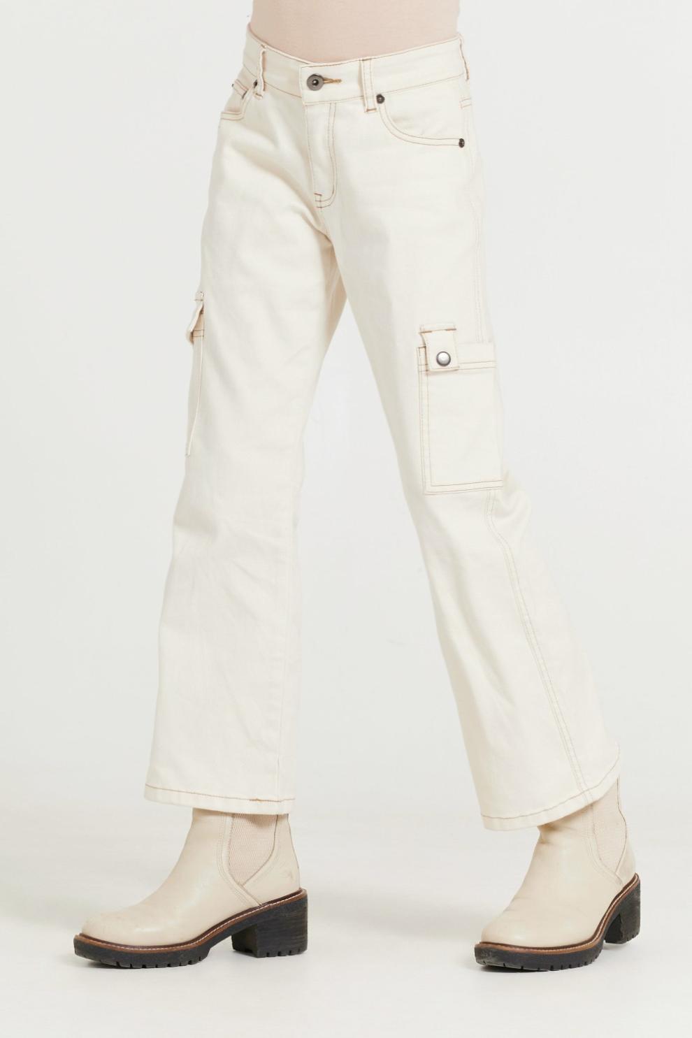 Vintage Havana Kids Bottoms | Women Kids Cream Cargo Jean Cream