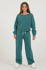 Vintage Havana Kids Bottoms | Women Kids Teal Pintuck Wide Leg Pants Teal