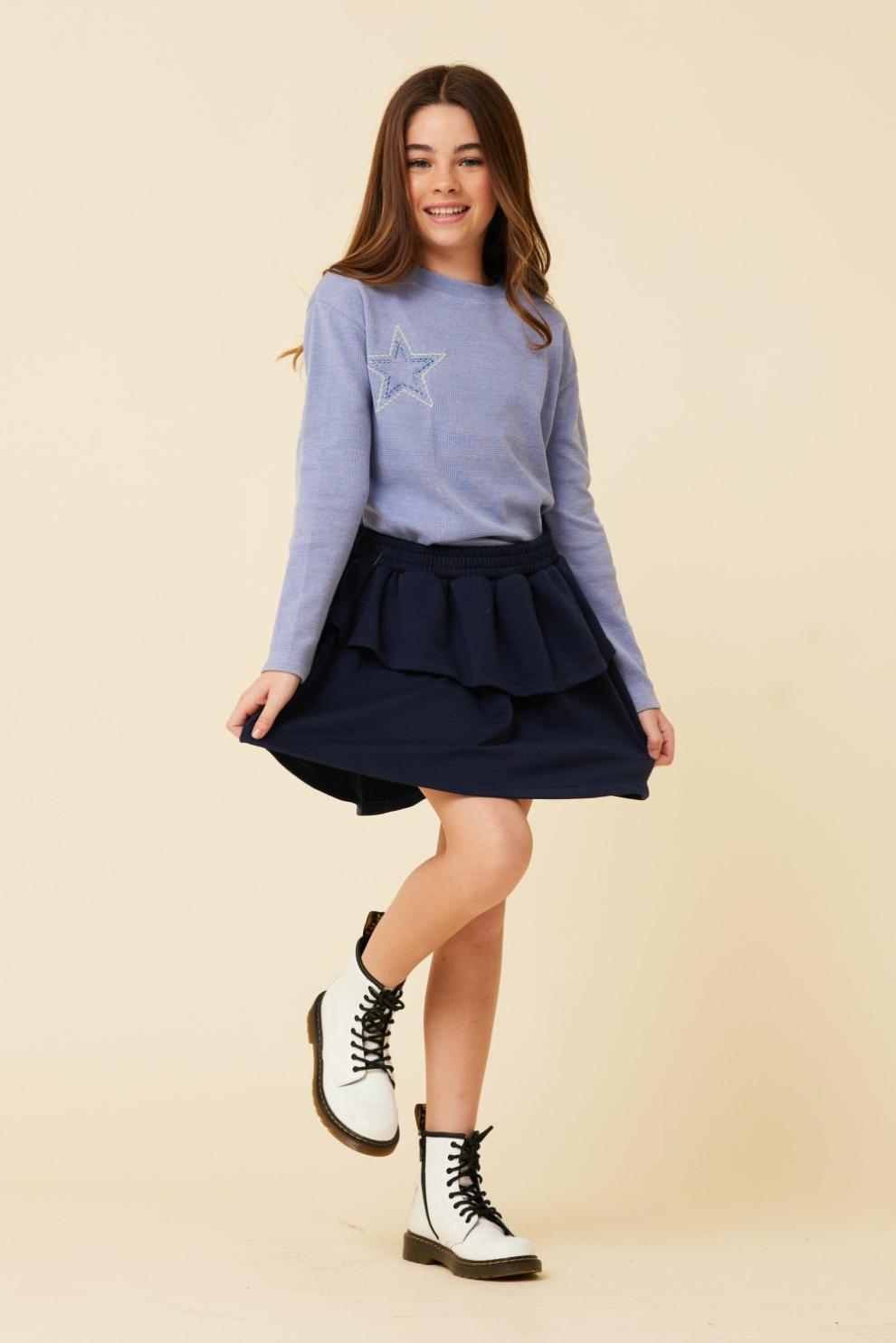 Vintage Havana Kids Bottoms | Women Layered Skirt Navy