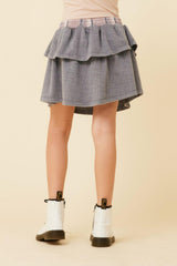 Vintage Havana Kids Bottoms | Women Plaid Waistband Layered Skirt Titan