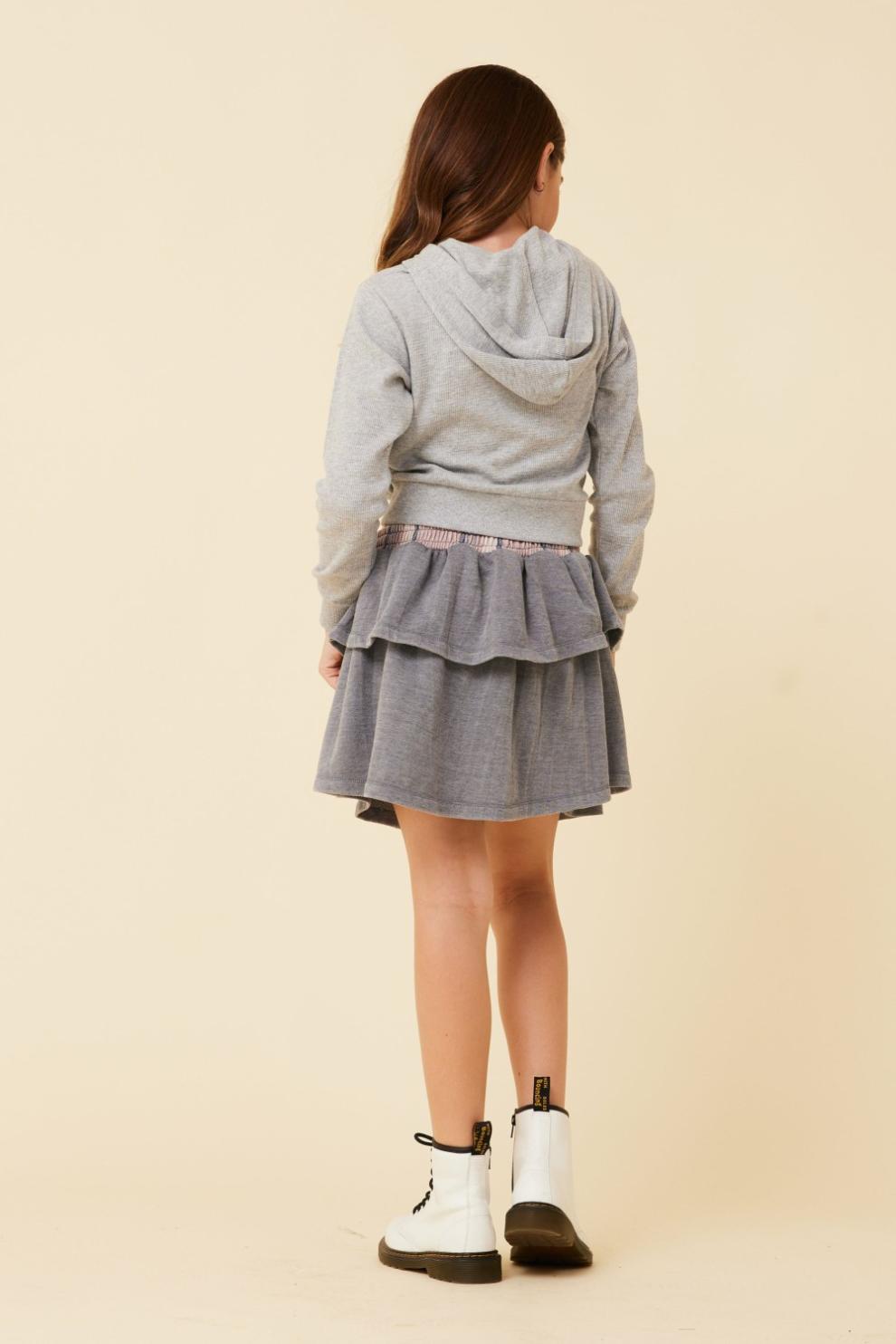 Vintage Havana Kids Bottoms | Women Plaid Waistband Layered Skirt Titan