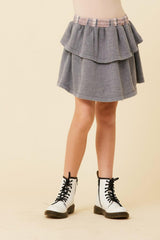 Vintage Havana Kids Bottoms | Women Plaid Waistband Layered Skirt Titan