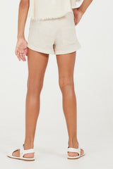 Vintage Havana Kids Bottoms | Women Sand Stone Washed Texture Shorts Sand Stone
