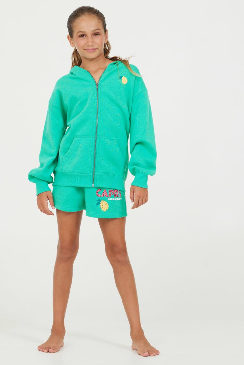 Vintage Havana Kids Bottoms | Women Surf Green Capri Shorts Surf Green