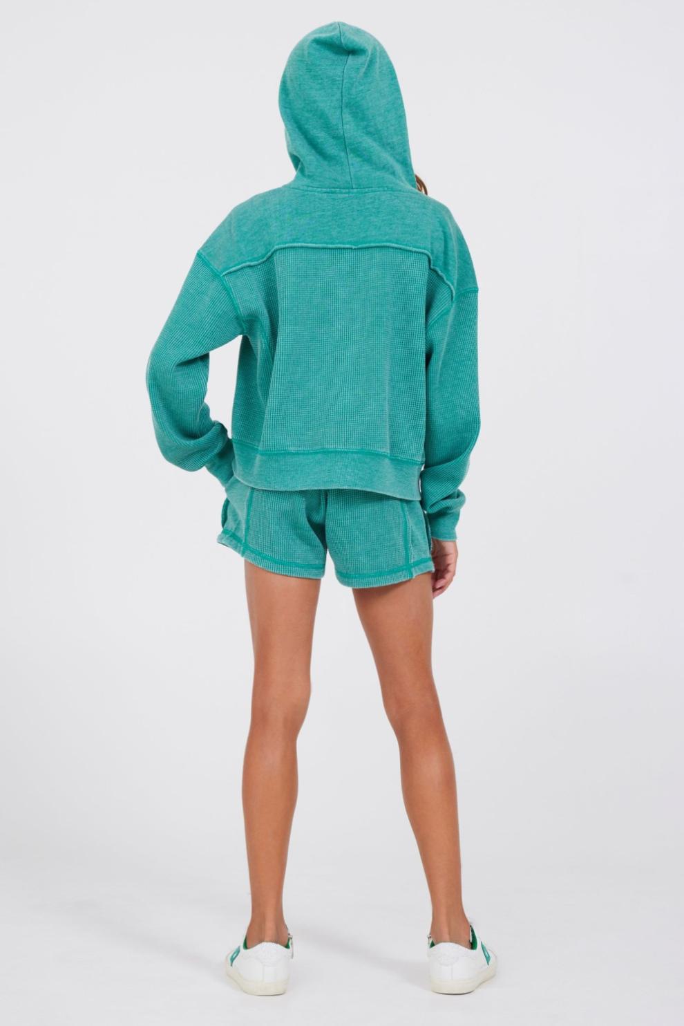 Vintage Havana Kids Bottoms | Women Vintage Green Thermal Shorts Surf Green