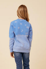 Vintage Havana Kids Tops | Women Bleached Oversized Rock &amp; Roll Sweatshirt Blue