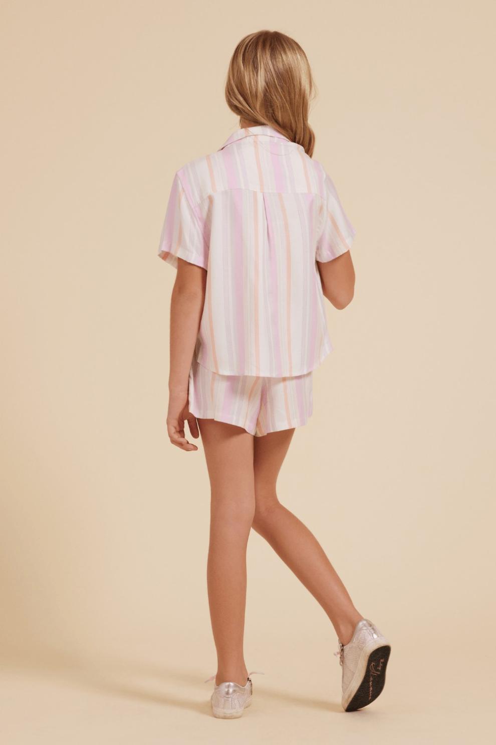 Vintage Havana Kids Tops | Women Cabana Button Down Pastel Stripe