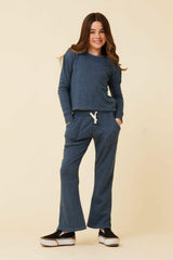 Vintage Havana Kids Tops | Women Distressed Neckline Crewneck Navy