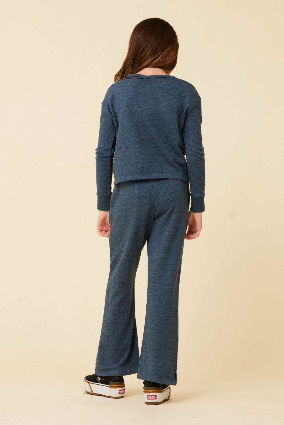 Vintage Havana Kids Tops | Women Distressed Neckline Crewneck Navy