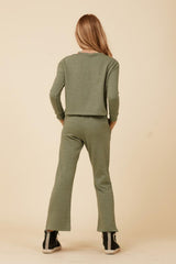 Vintage Havana Kids Tops | Women Distressed Neckline Crewneck Sage
