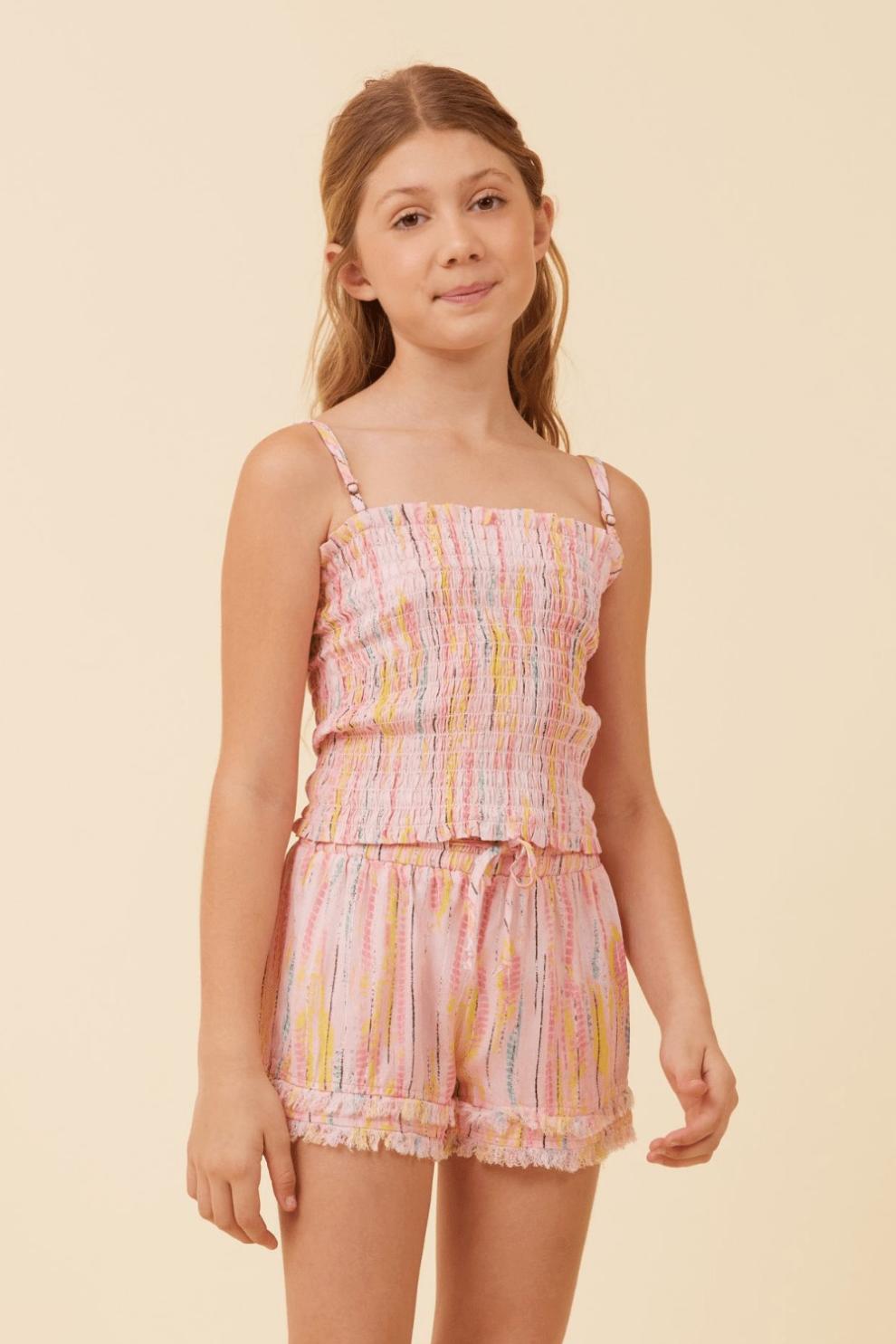 Vintage Havana Kids Tops | Women Fruity Tie Dye Smocked Tube Top Fruity Tie Dye