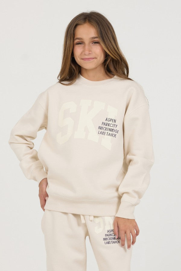 Vintage Havana Kids Tops | Women Kids Bone Ski Location Crew Bone