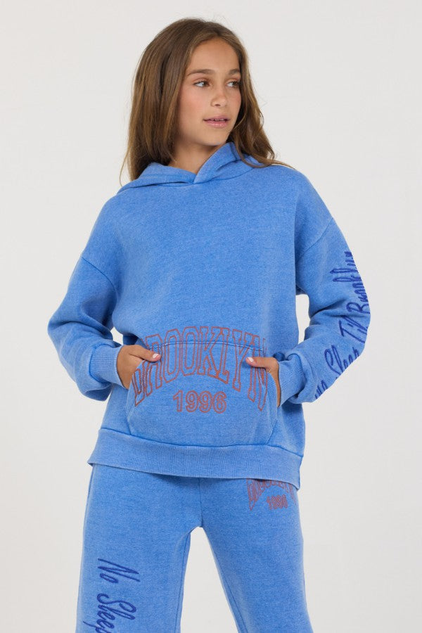 Vintage Havana Kids Tops | Women Kids Cobalt Hi-Lo Off The Shoulder Hoody Cobalt