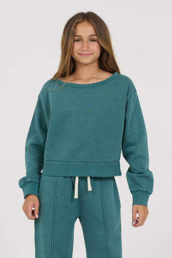 Vintage Havana Kids Tops | Women Kids Teal Off Shoulder Teal