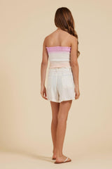 Vintage Havana Kids Tops | Women Pink/White And Sand Smocked Tube Top Pink/white