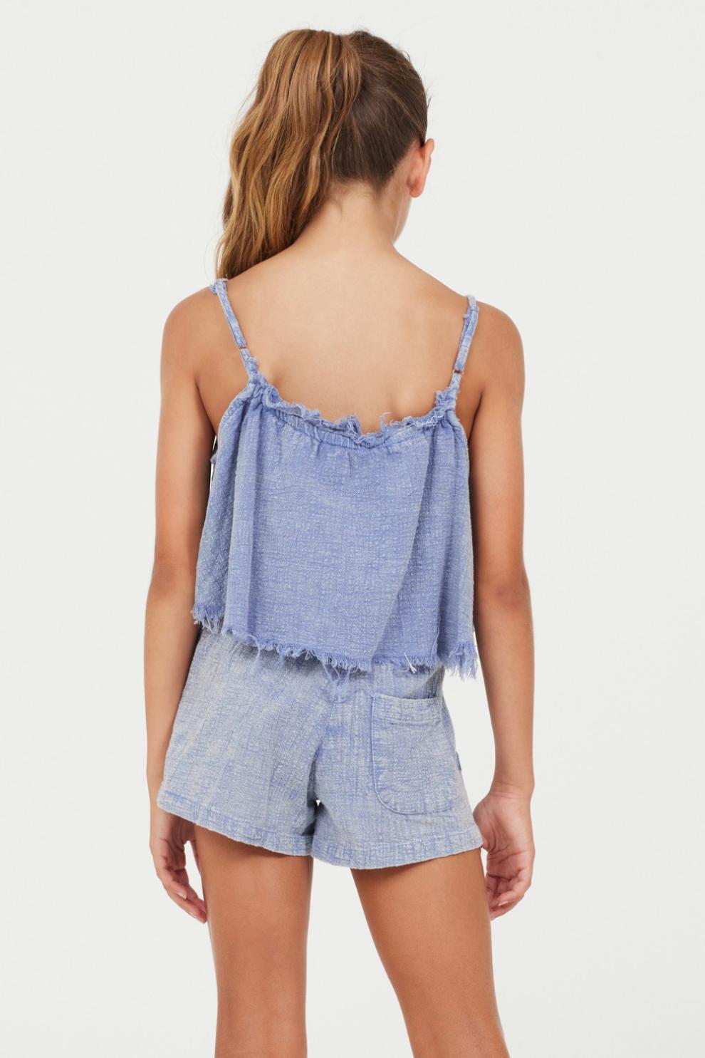 Vintage Havana Kids Tops | Women Plush Blue Washed Texture Flow Tank Plush Blue