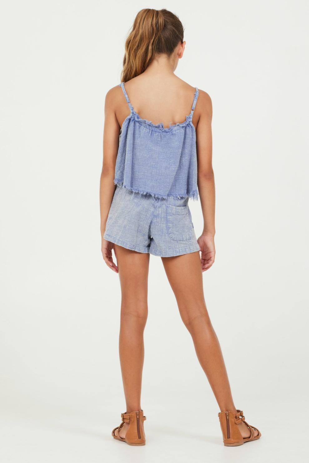 Vintage Havana Kids Tops | Women Plush Blue Washed Texture Flow Tank Plush Blue