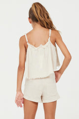 Vintage Havana Kids Tops | Women Sand Stone Washed Texture Flow Tank Sand Stone