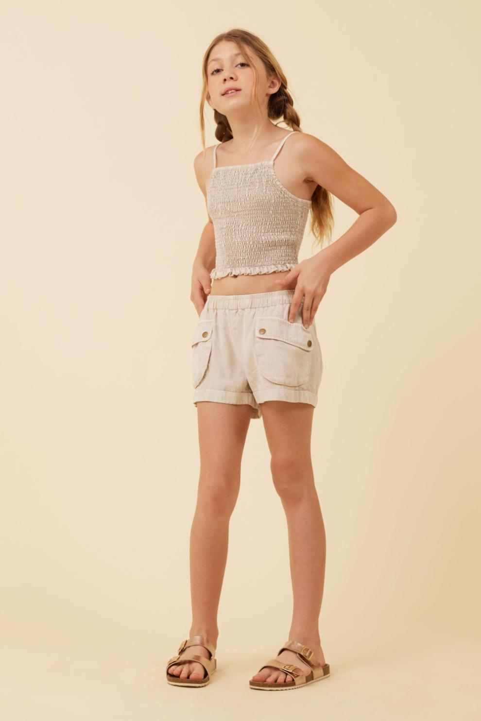 Vintage Havana Kids Tops | Women Soft Tan Streaky Tencel Rushed Tank Top Soft Tan