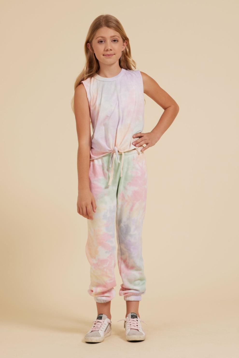 Vintage Havana Kids Tops | Women Tropical Summer Tie Dye Tie Front Tank Tropic Summer