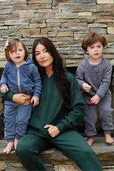 Vintage Havana Kids Tops | Women Unisex Burnout Fleece Long Sleeve Crewneck Steel Grey