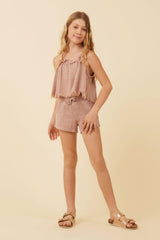 Vintage Havana Kids Tops | Women Washed Mauve Texture Flowy Tank Washed Mauve