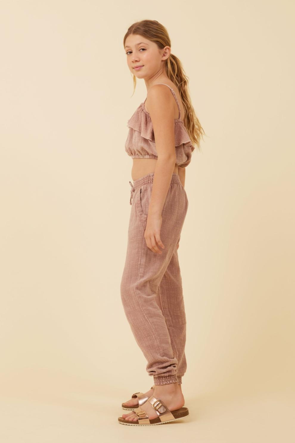 Vintage Havana Kids Tops | Women Washed Mauve Texture Ruffle Tube Top Washed Mauve