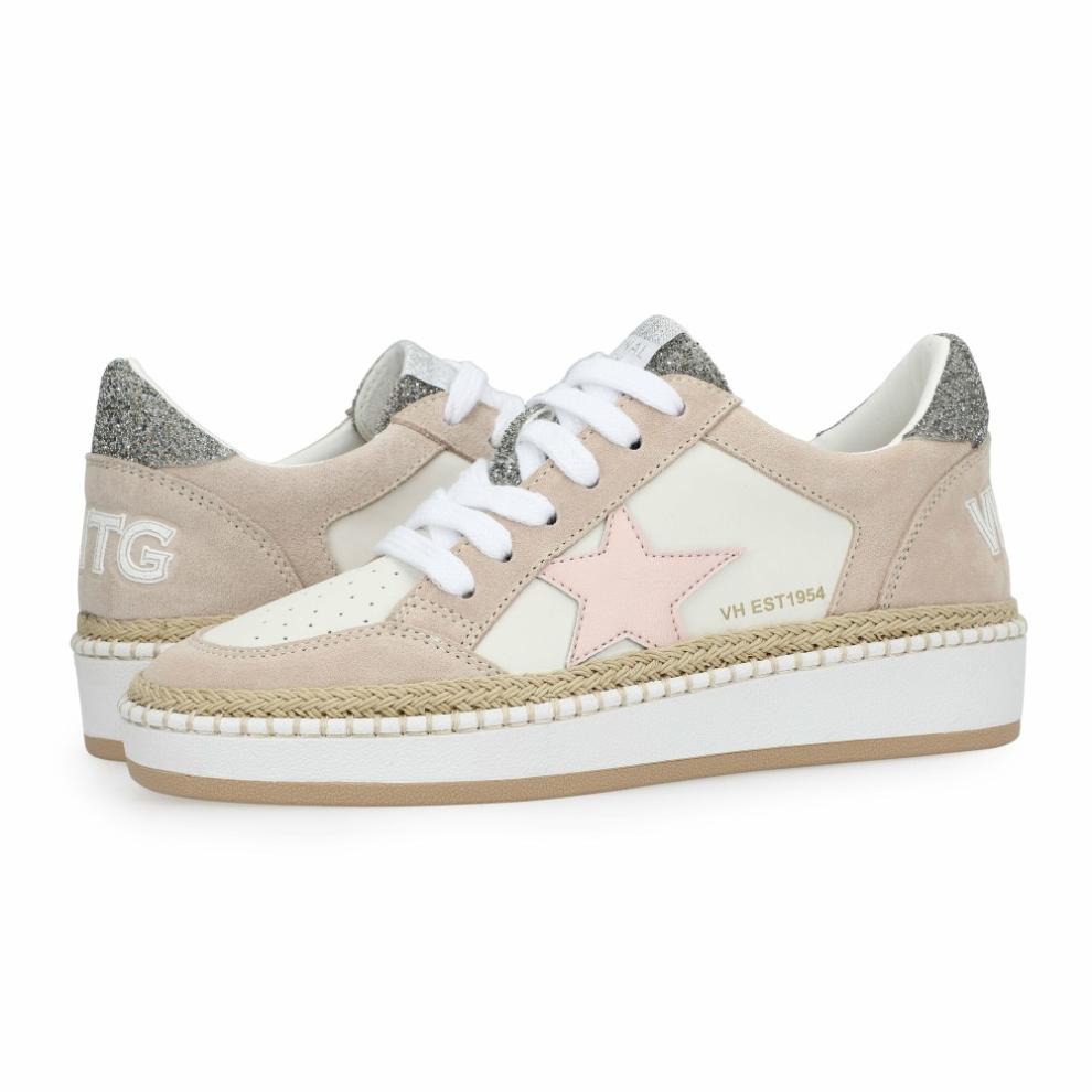 Vintage Havana Low Tops | Women DENISSE 29 - RAFFIA/PINK/SILVER Raffia/pink/silver