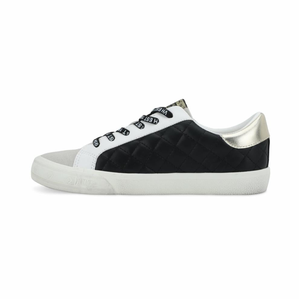 Vintage Havana Low Tops | Women GRANDE - BLACK GREY QUILTED Black Grey Quilted