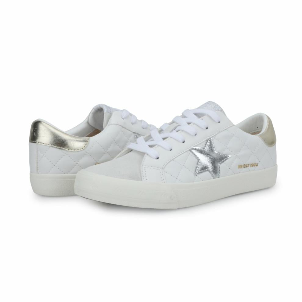 Vintage Havana Low Tops | Women GRANDE - WHITE GREY QUILTED White Grey Quilted