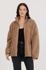Vintage Havana Outerwear | Women Cappuccino Sherpa Jacket Cappuccino