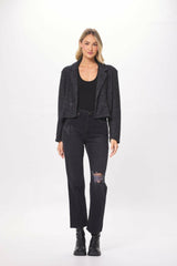 Vintage Havana Outerwear | Women Charcoal Oversized Textured Knit Blazer Grey/black