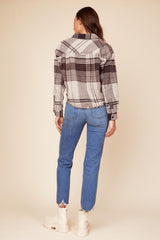 Vintage Havana Outerwear | Women Chocolate Brown Flannel Plaid Shirting Chocolate