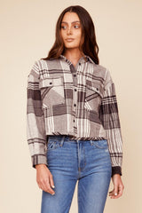 Vintage Havana Outerwear | Women Chocolate Brown Flannel Plaid Shirting Chocolate