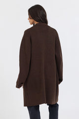 Vintage Havana Outerwear | Women Deep Brown Sweater Mid Length Coat Brown